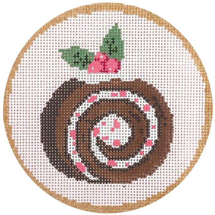 Peppermint Roll Round Painted Canvas Atlantic Blue Canvas 
