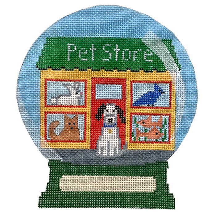 Pet Store Snow Globe Painted Canvas Vallerie Needlepoint Gallery  - 1