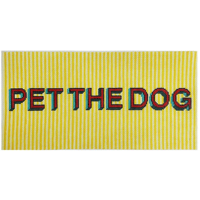 Pet the Dog Painted Canvas Atlantic Blue Canvas 