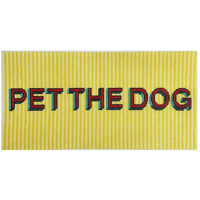 Pet the Dog Painted Canvas Atlantic Blue Canvas  - 1