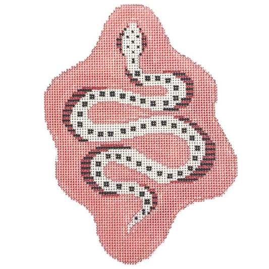 Petite Snake - Pink Painted Canvas The Plum Stitchery 