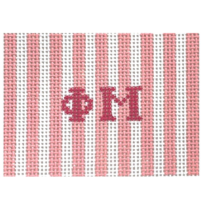 Phi Mu 2x3 Stripes Insert Painted Canvas Kangaroo Paw Designs  - 1