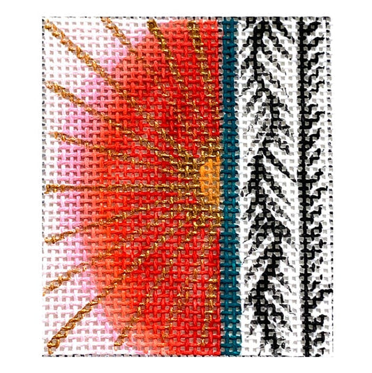Phone Wallet Insert - Red/Gold Sunburst Painted Canvas Colors of Praise 