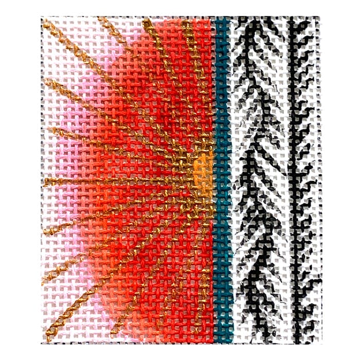 Phone Wallet Insert   Red/Gold Sunburst Painted Canvas Colors of Praise  - 1