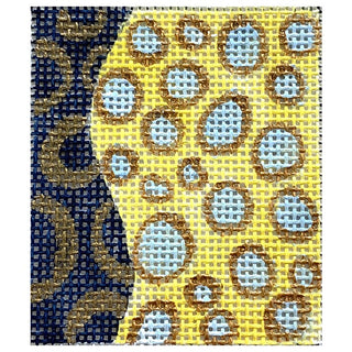 Phone Wallet Insert   Yellow Spots & Navy Painted Canvas Colors of Praise 
