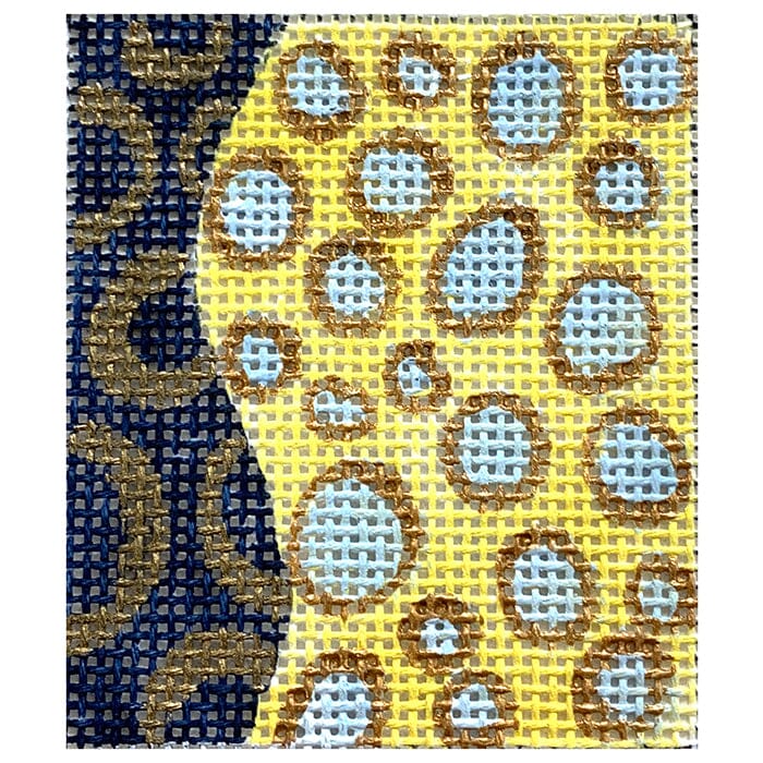 Phone Wallet Insert   Yellow Spots & Navy Painted Canvas Colors of Praise 
