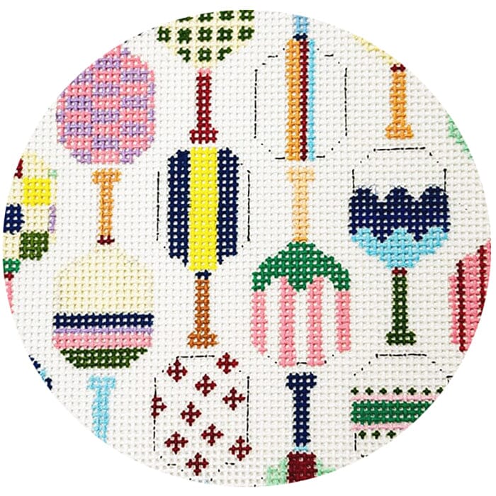 Pickle Paddle Round Painted Canvas Mopsey Designs 
