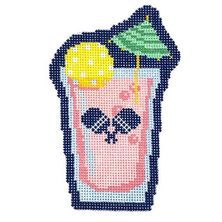 Pickleball Cocktail Painted Canvas Wipstitch Needleworks 
