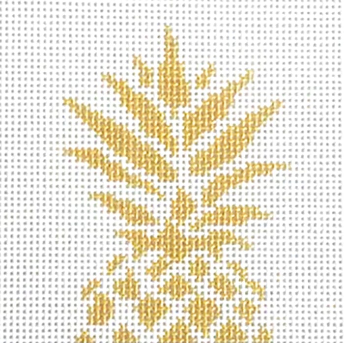Pineapple Insert   White Printed Canvas Two Sisters Needlepoint 
