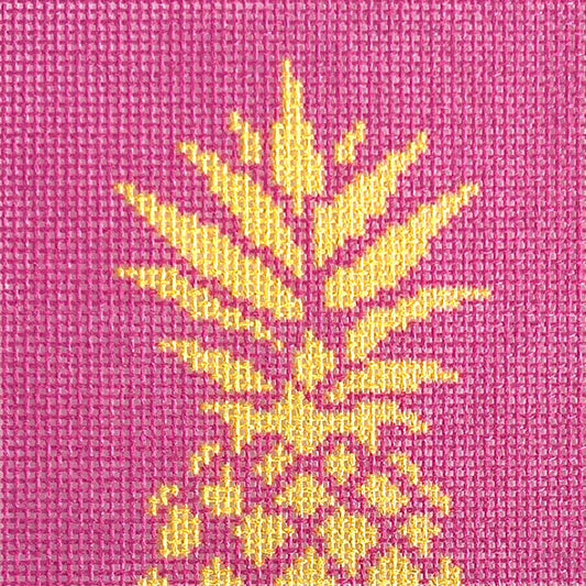 Pineapple Stencil Insert/Pink Printed Canvas Two Sisters Needlepoint 