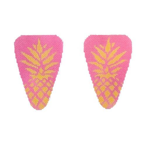Pineapple/Pink Sci. Case Printed Canvas Two Sisters Needlepoint 
