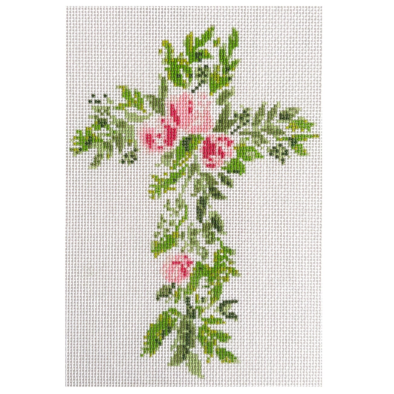 Pink and Green Cross Painted Canvas Camilla Moss  - 1