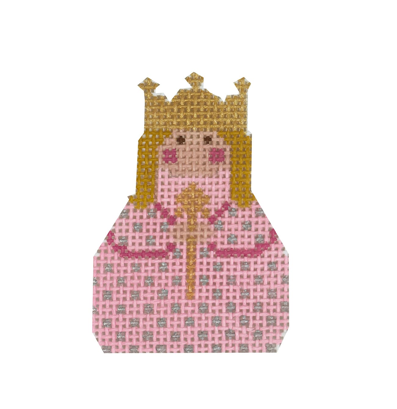 Pink Angel with Gold Crown Painted Canvas KCN Designers 
