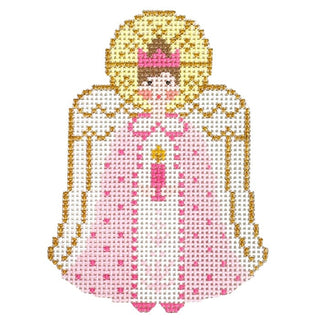 Pink Angel with Halo Painted Canvas Le Point Studio 
