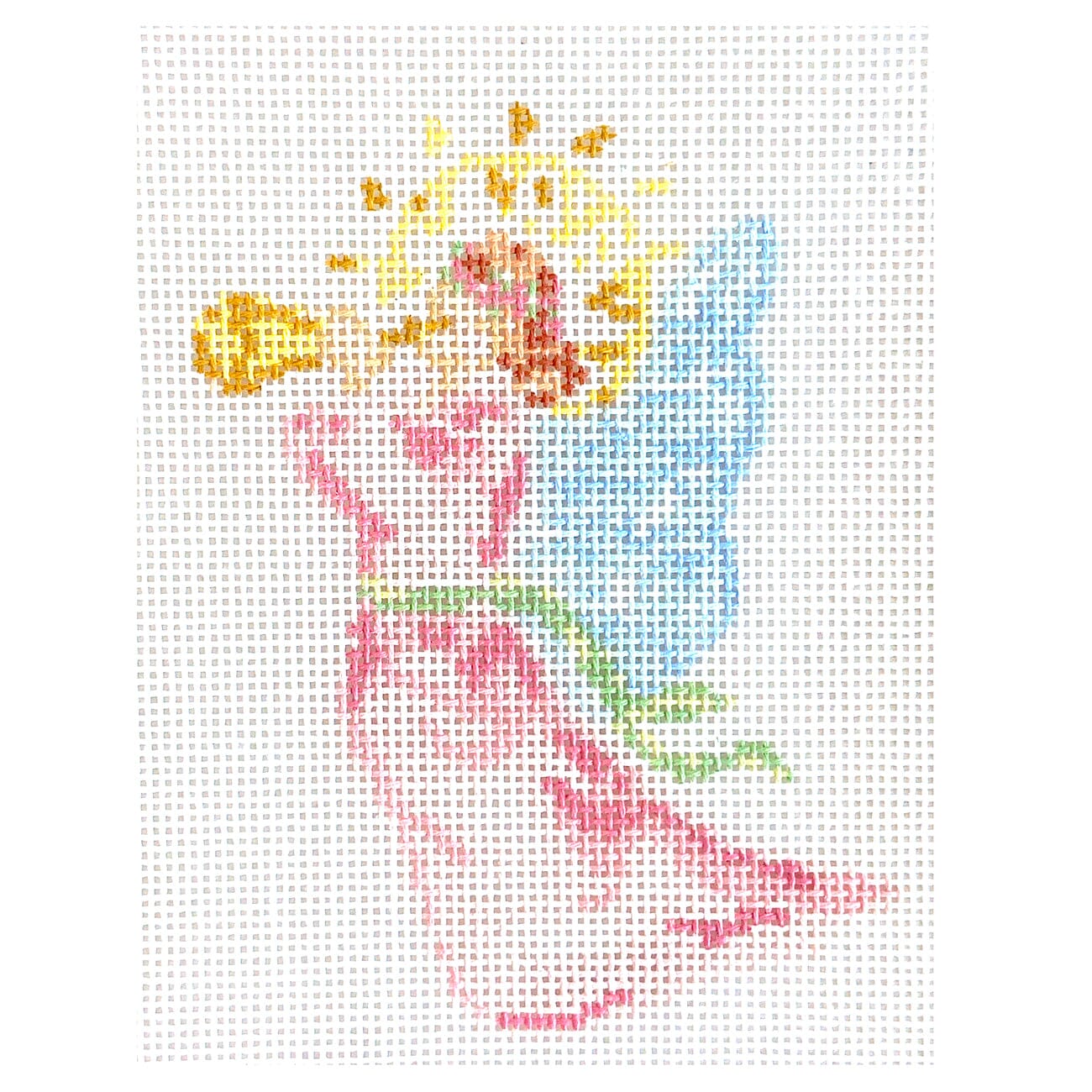Pink Angel with Trumpet Painted Canvas KCN Designers  - 1