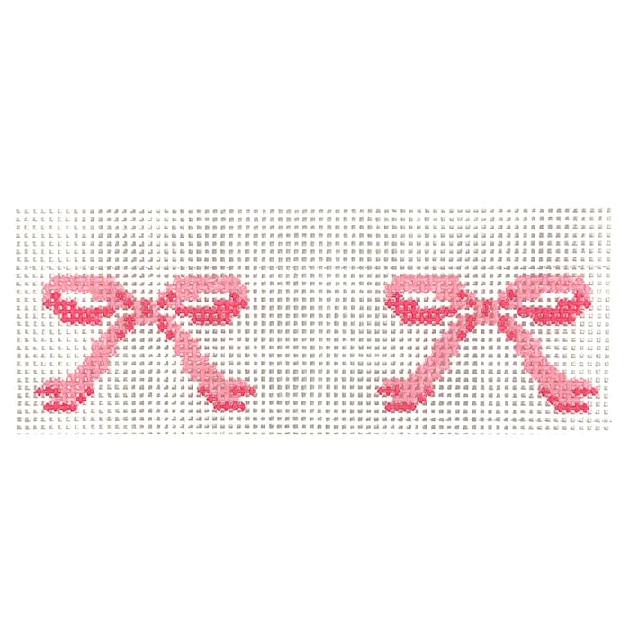 Pink Bow Key Fob Painted Canvas Morgan Julia Designs 
