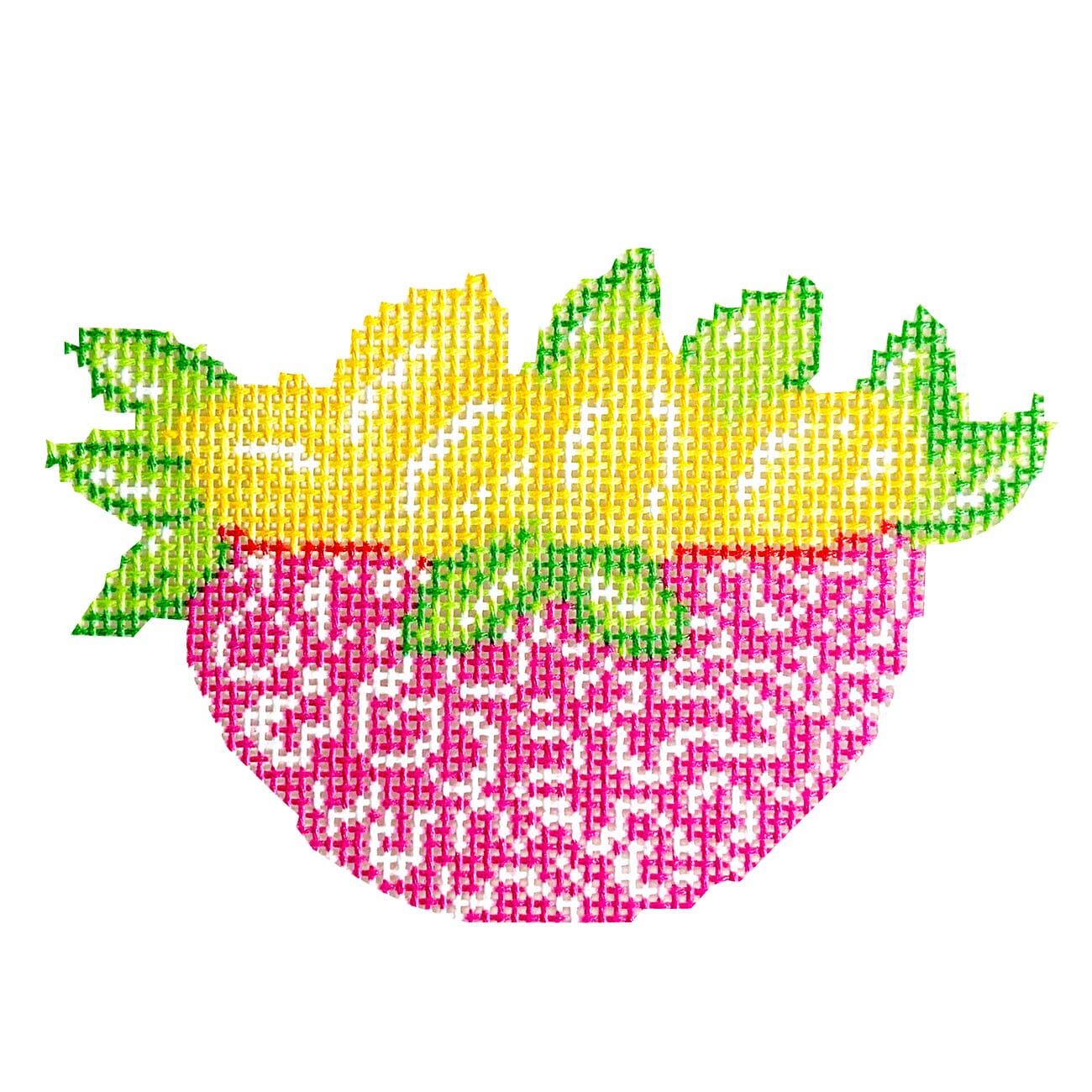 Pink Bowl of Lemons Painted Canvas KCN Designers  - 1
