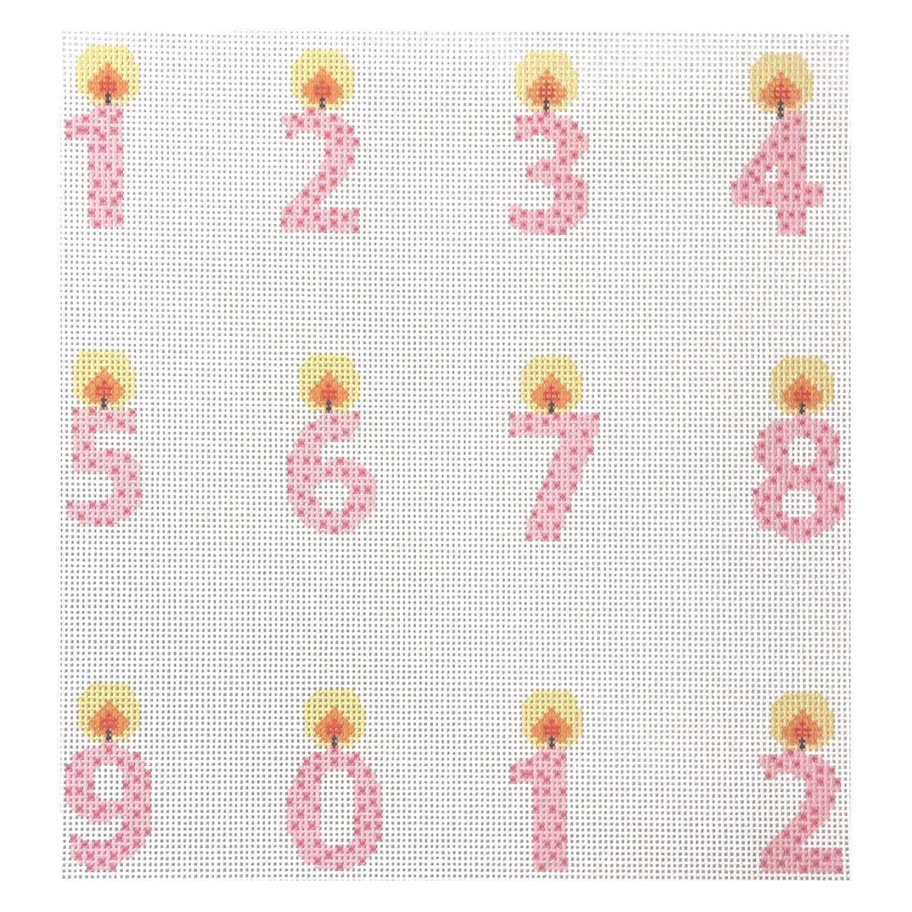 Pink Candles Set Painted Canvas KCN Designers  - 1