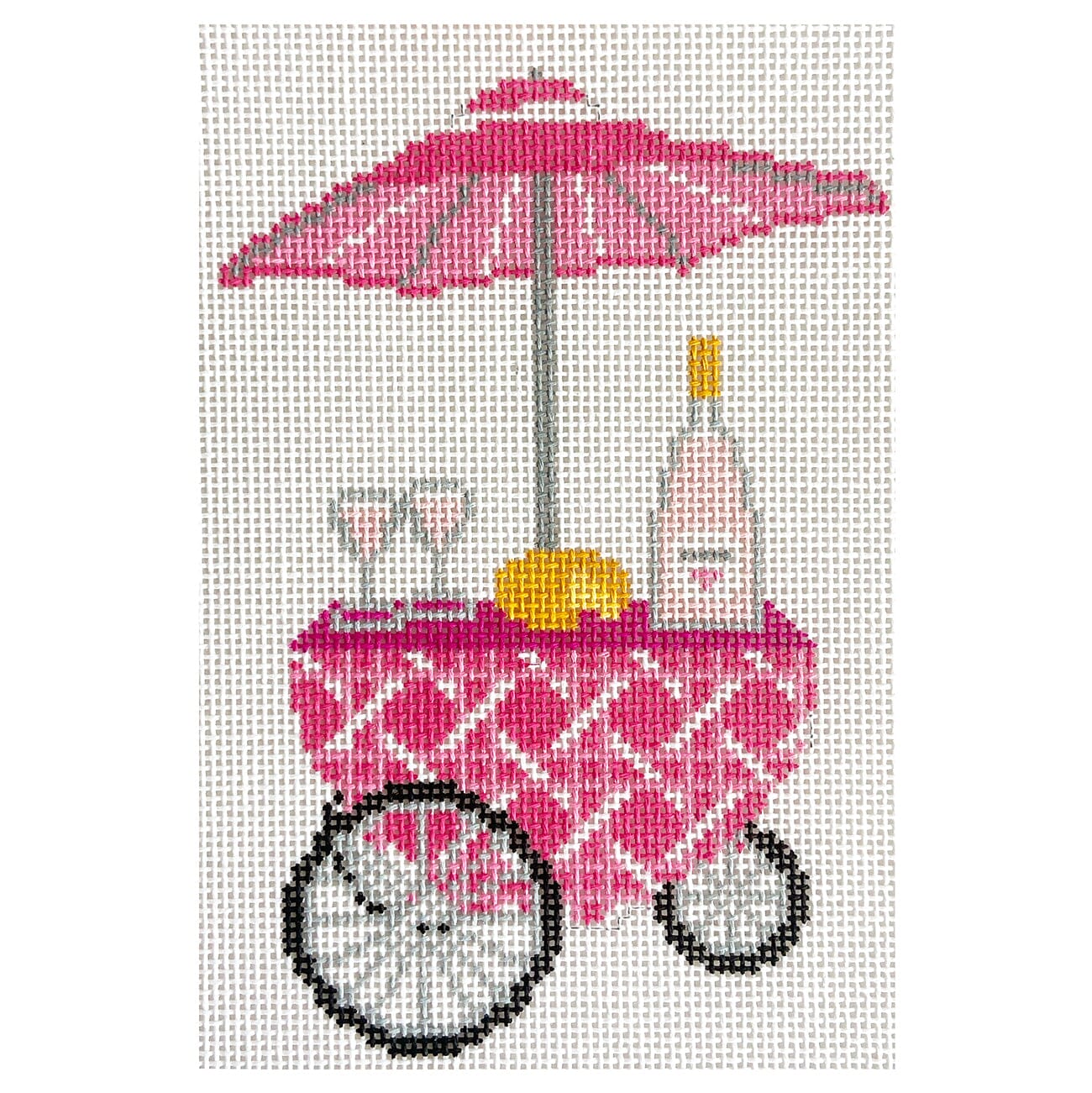 Pink Cane Rosé Cart | Needlepoint.Com