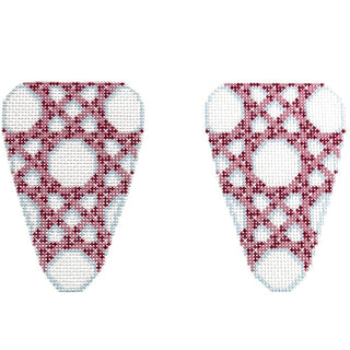 Pink Caning Pattern Scissor Case Printed Canvas Two Sisters Needlepoint 

