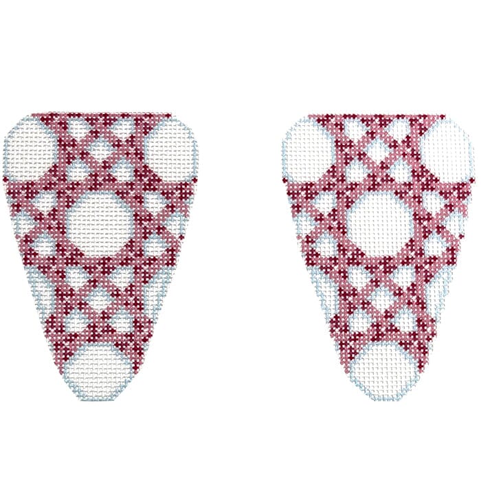 Pink Caning Pattern Scissor Case Printed Canvas Two Sisters Needlepoint 

