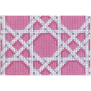 Pink Caning Small Insert Printed Canvas Two Sisters Needlepoint 
