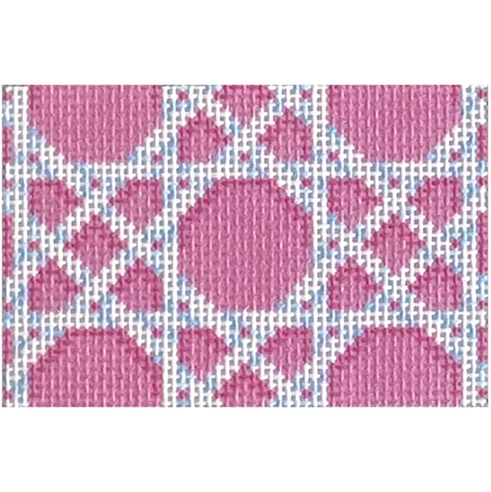Pink Caning Small Insert Printed Canvas Two Sisters Needlepoint 
