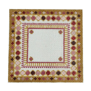 Pink China Pattern 5" Square Painted Canvas Rachel Barri Designs 
