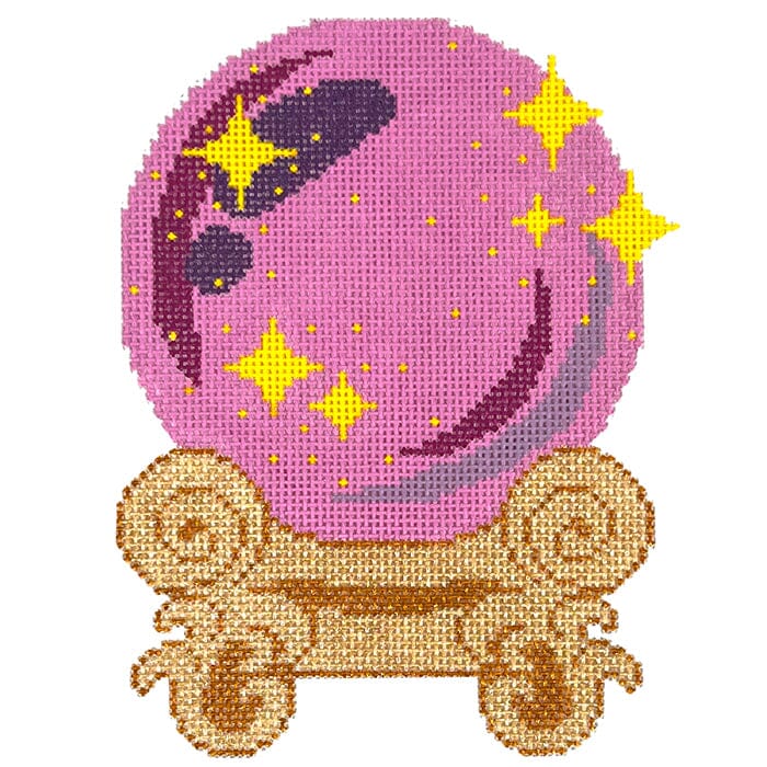 Pink Crystal Ball Painted Canvas The Salty Stitcher 