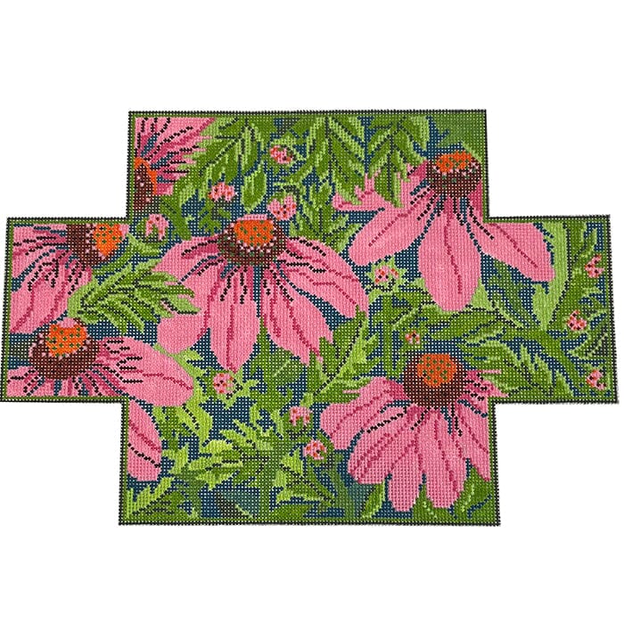 Pink Echinacea Brick Cover Painted Canvas Whimsy & Grace - 1