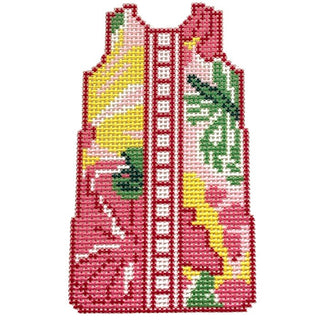Pink Floral Shift Printed Canvas Two Sisters Needlepoint 
