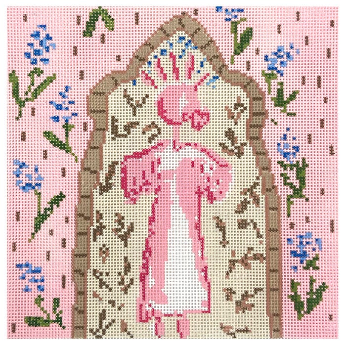 Pink Flower Angel Painted Canvas Camilla Moss 
