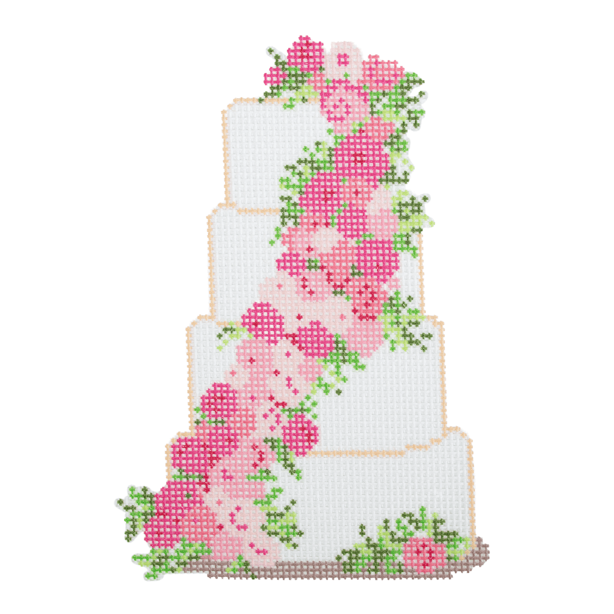 Pink Flowers Wedding Cake Printed Canvas Nash & Daughters  - 1