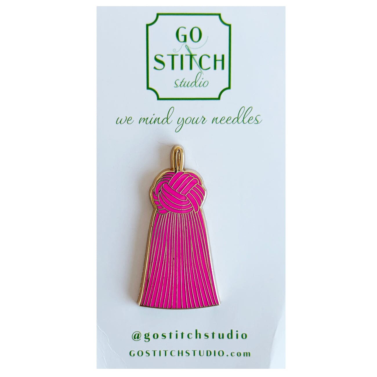 Pink French Knot Tassel Needle Minder Accessories Go Stitch Studio  - 1