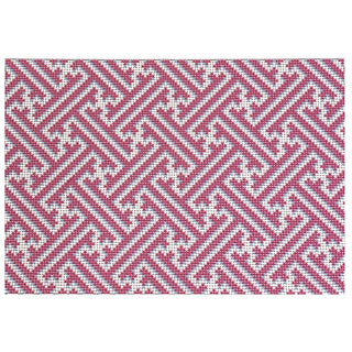 Pink Fretwork Pattern Clutch Printed Canvas Two Sisters Needlepoint 
