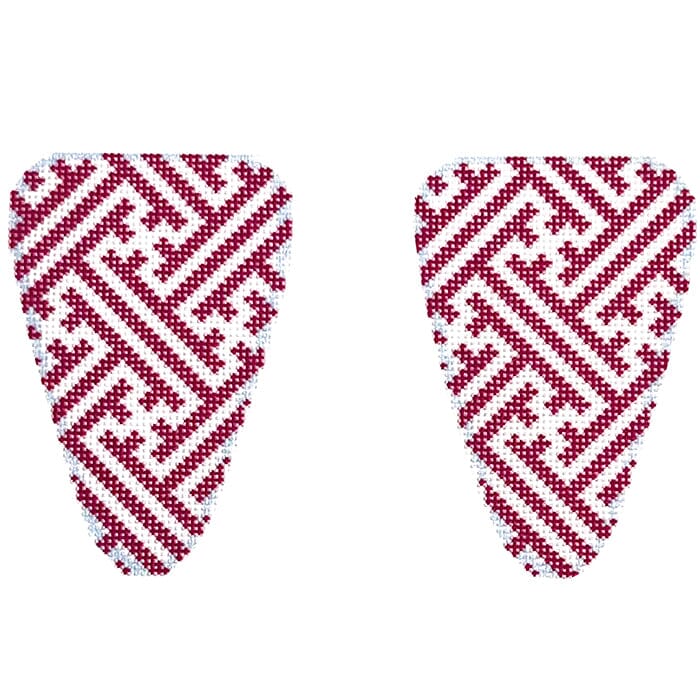 Pink Fretwork Scissor Case Printed Canvas Two Sisters Needlepoint 

