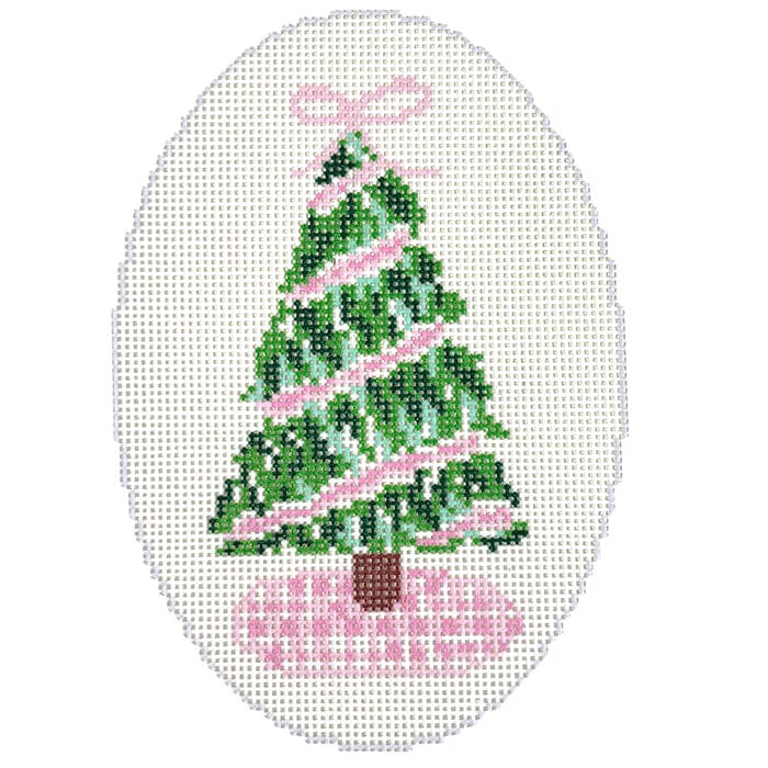 Pink Garland Tree Painted Canvas KCN Designers  - 1