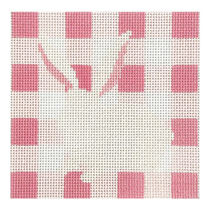 Pink Gingham Bunny Painted Canvas Spruce Street Studio 