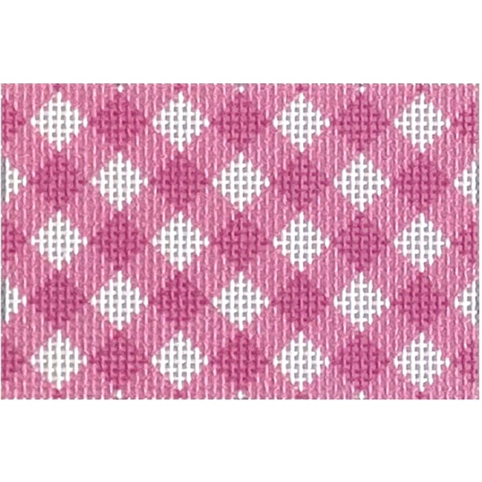 Pink Gingham Insert Printed Canvas Two Sisters Needlepoint 
