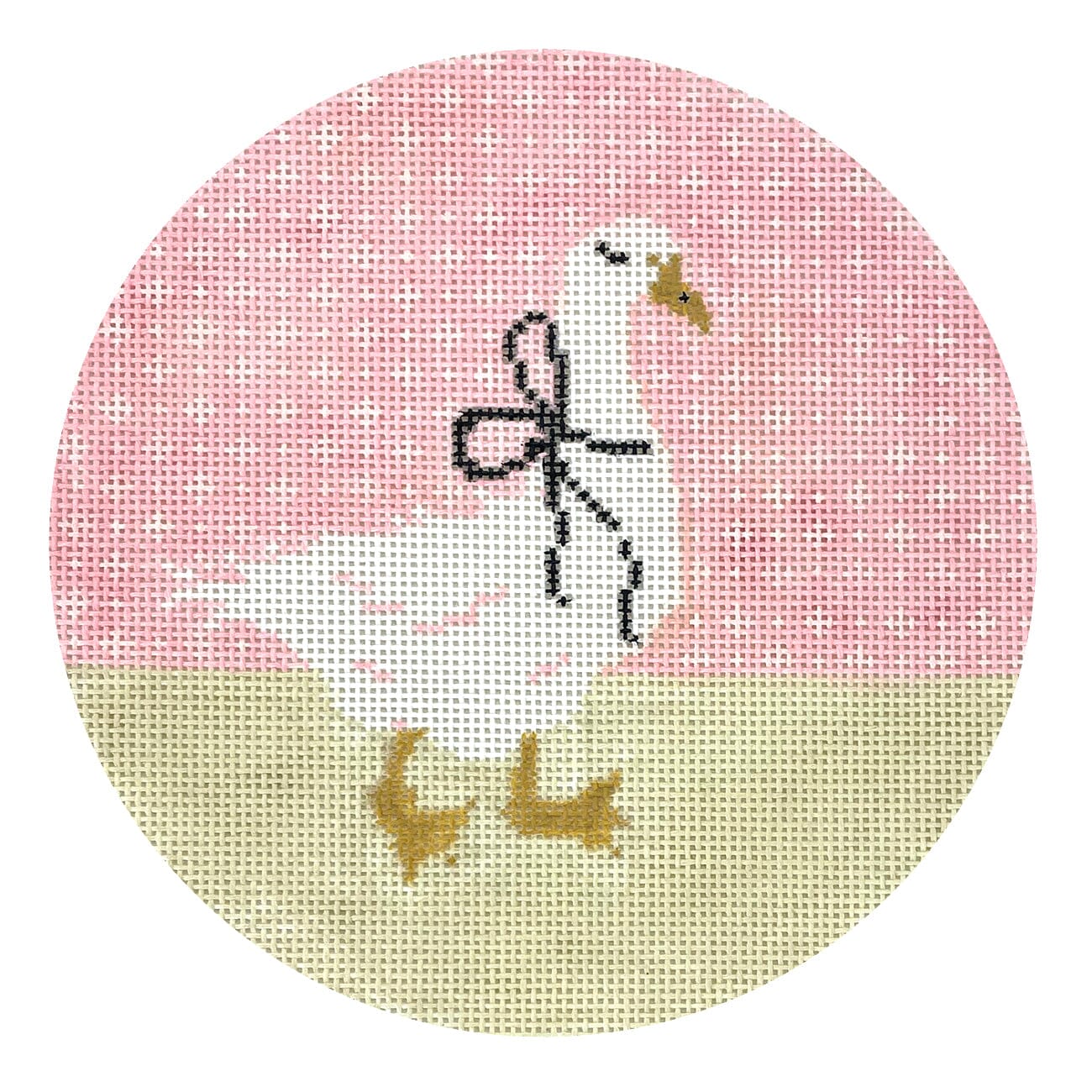 Pink Goose Round Painted Canvas Thorn Alexander  - 1