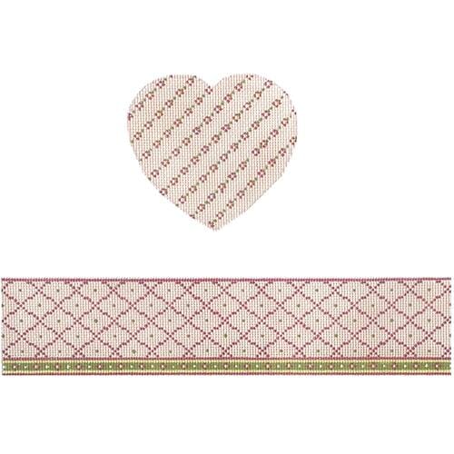 Pink Heart hinged box with hardware Painted Canvas Funda Scully  - 1