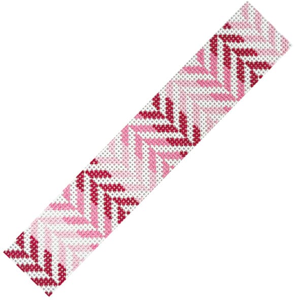 Pink Herringbone Fob Painted Canvas Initial K Studio  - 1
