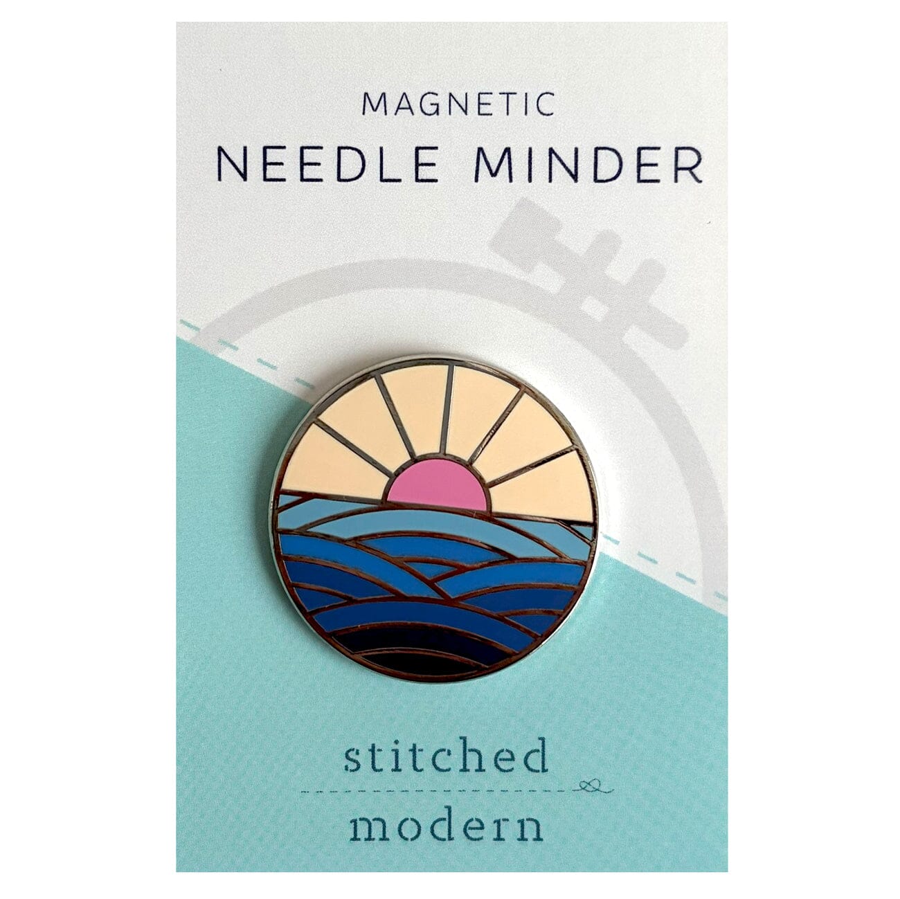 Pink Horizon Round Needle Minder Accessories Stitched Modern  - 1