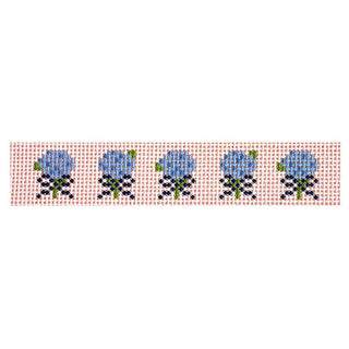 Pink Hydrangea Stem Fob Printed Canvas SLS Needlepoint 
