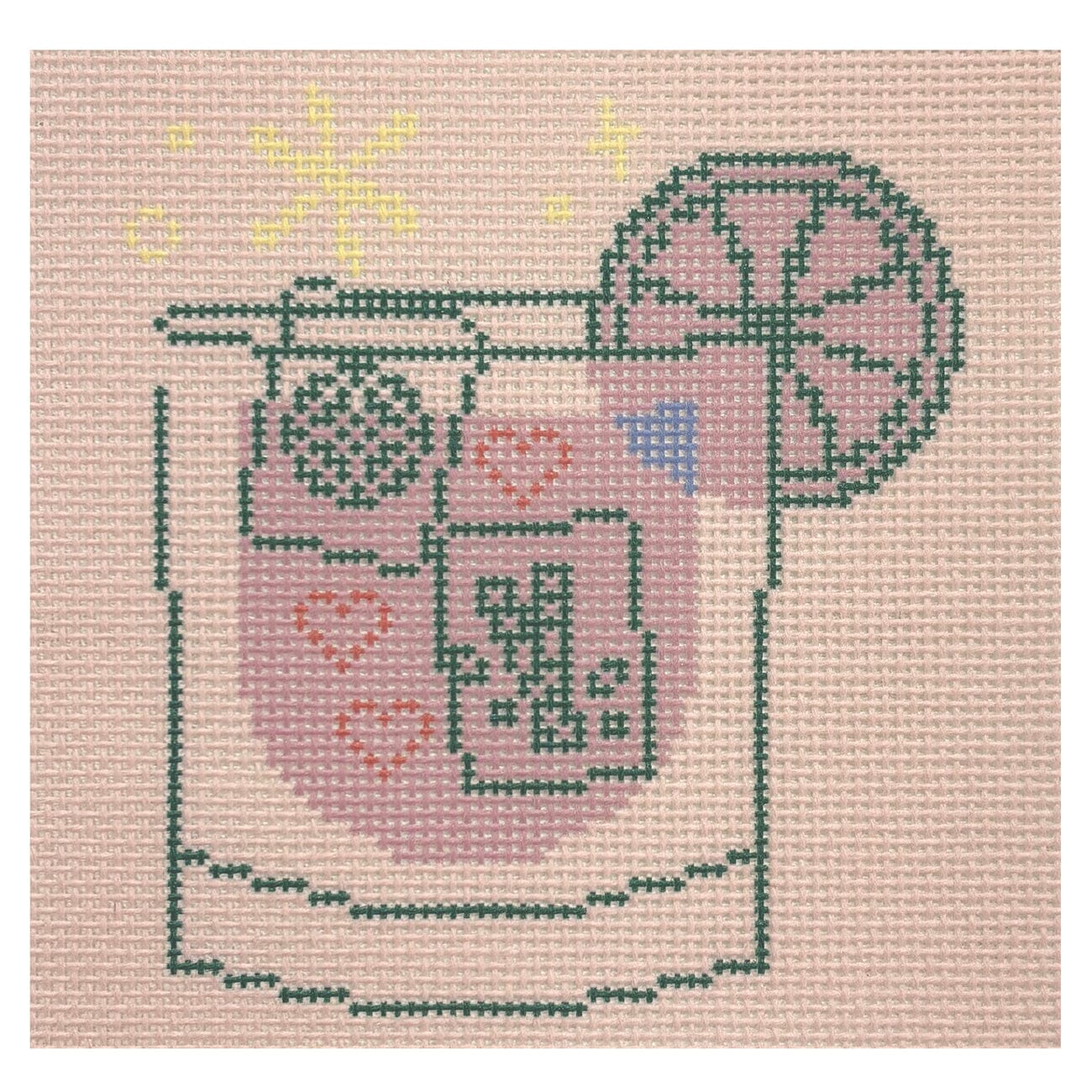 Pink Mahjong Cocktail (18 Mesh) Painted Canvas Penny & Penny and Company  - 1