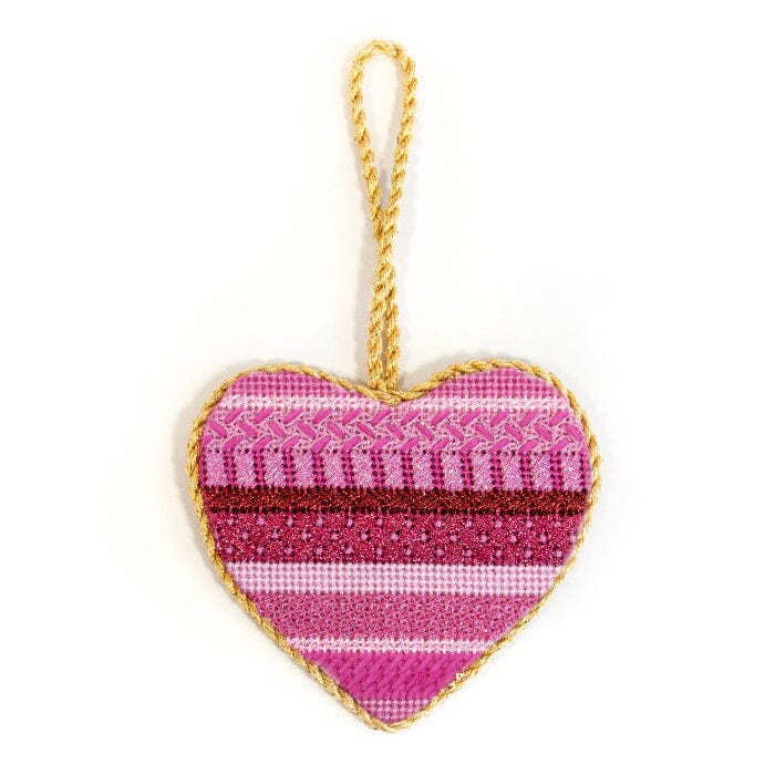 Pink Ombre Medium Heart with Stitch Suggestions Painted Canvas Associated Talents 
