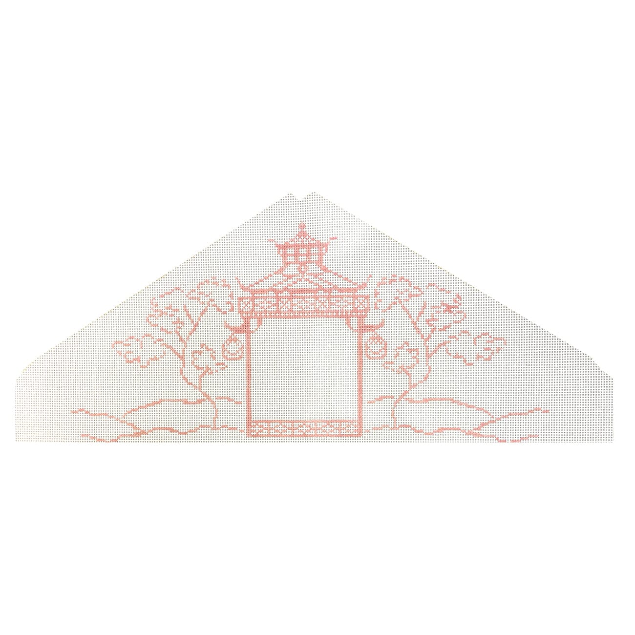 Pink Pagoda Hanger Cover Painted Canvas Anne Fisher Needlepoint LLC  - 1