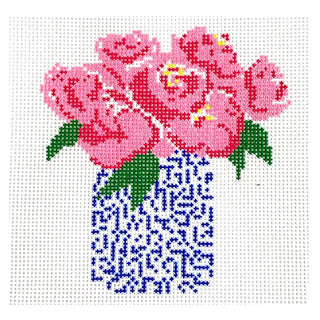 Pink Peonies Painted Canvas Alice & Blue 
