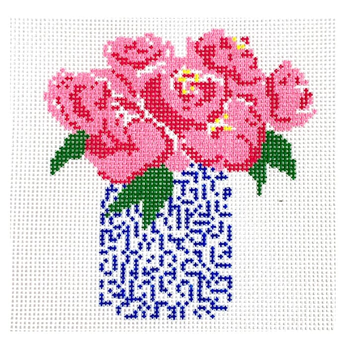 Pink Peonies Painted Canvas Alice & Blue 
