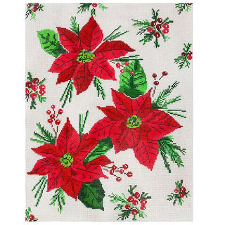 Pink Poinsettia 8.5" x 11" Painted Canvas Initial K Studio 
